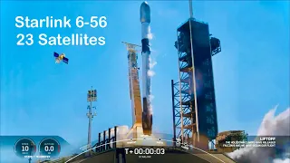 Starlink 6-56 SpaceX Falcon9 Launch Mission Liftoff Cope Canaveral SFS in Florida 23 Satellites