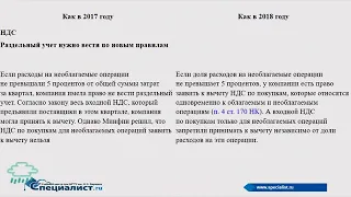 Изменения в налоговом законодательстве 2018 года