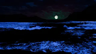 Instant Deep Sleep in less than 3 Minutes with Beautiful Moonlit Night and Blue Ocean Sounds