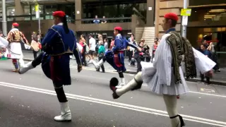 Greek tsoliades in Sydney Anzac DAY 2016