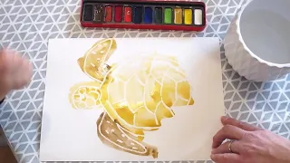 Easy Magic Sea Turtle Painting. Your child will think you are a genius when they see this!