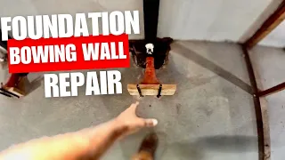 Bowing Basement Wall Repair | I beam Install