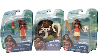 Disney Moana Figures Maui and Moana of Oceania with Hei Hei and Pua Unboxing Toy Review