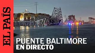 DIRECTO | Imágenes del puente Francis Scott Key de Baltimore derrumbado tras el choque de un barco