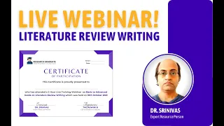 Webinar on Basic to Advanced Guide on Literature Review Writing