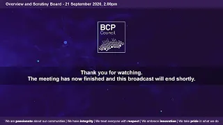 Overview and Scrutiny Board 21 September 2020, 2.00pm  |  BCP Council