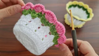 SUPER BEAUTIFUL😉MUY BONİTO ✔ Super easy very useful crochet decorative basket making..