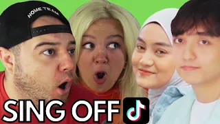 Reza Darmawangsa vs Eltasya Natasha - SING-OFF TIKTOK SONGS PART 9 | Couple Reaction