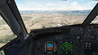 ILS landing on runway 01 Perugia, Italy with the Boeing 737, Pilots view