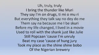 Burna Boy - Way Too Big (lyrics)