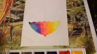 Яркий зонт акварель / Umbrella watecolor painting - speed painting