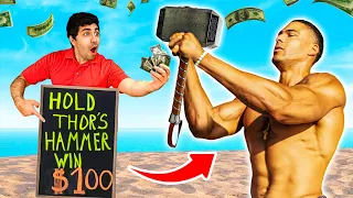 I Challenge Strangers to Hold Thor’s Hammer for $100