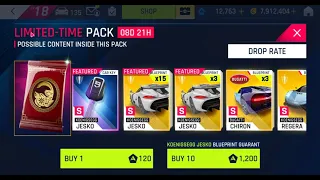 Asphalt 9 : 🤑🤑🤑🤑 Spending 4000 Tokens on Koenigsegg Jesko Key Packs