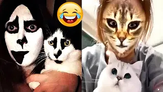 🤣Funny Dogs & Cats Scared Of Cat Mask Filter-Dog & Cat Reaction To Mask Filter | halloween christmas