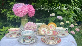 Shopping for rare teacups at the antique market / Avon shape cup collection