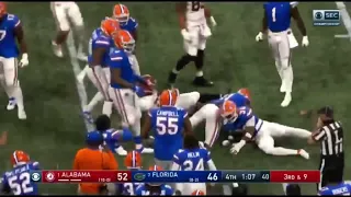 Intense Last minute of 2020 SEC Championship game Florida gators vs- alabama