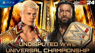 My FIRST MATCH in WWE 2K24 - Cody Rhodes vs. Roman Reigns WWE Undisputed CHAMPIONSHIP!