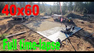 40x60 Concrete pour in 4 minutes. Full time-lapse with Somero Laser screed.
