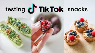 TESTING *healthy* VIRAL TIKTOK SNACKS // quick and easy vegan snack recipes from TikTok