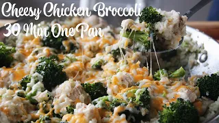 30-Min Cheesy Chicken Broccoli and Rice - One Pan Delight