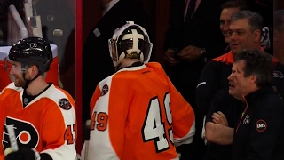 Fans boo refs for ruining feel-good moment for Flyers back-up goalie