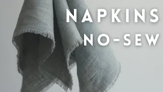 Rustic Reusable Cloth Napkins in Minutes (No Sew Method!)