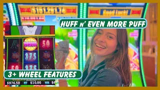 Wheel Coin!!! 4 Wheel Features!!! Huff N Even More Puff Slot!!!