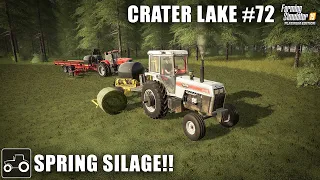 Making Silage Bales & creating a New Field - Crater Lake #72 Farming Simulator 19 Timelapse