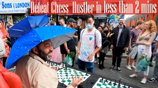 Street Player beat Chess Hustler in less than 2 mins | London Walking Tour [4k]