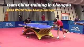 Wang Chuqin, Liang Jingkun & Lin Gaoyuan Training 12 | 2022 World Team Championships