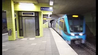 Sweden, Stockholm, Blackeberg, 2X elevator, subway ride to Råcksta