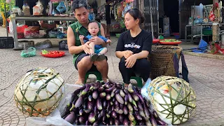 Harvest eggplants, weave duck cages and bring them to the market to sell with small families