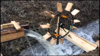Homemade water  wheel generator.