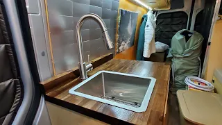 Easy to Build- drop-in sink in a  van