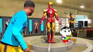 Franklin & Shinchan Stealing "SECRET IRONMAN SUITS" in GTA 5 | GTA5 AVENGERS