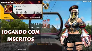 🔥 FREE FIRE  AO VIVO 🔥 LV 93  🔥JOGANDO COM INSCRITOS  🔥 RUMO AO DESAFIANTE 🔥