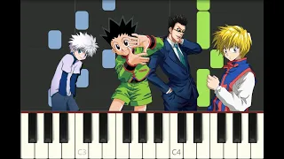 piano tutorial "DEPARTURE !" Opening from Hunter X Hunter anime, 2011, with free sheet music