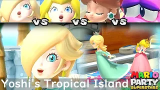 Mario Party Superstars Rosalina vs Peach vs Daisy vs Birdo in Yoshi's Tropical Island