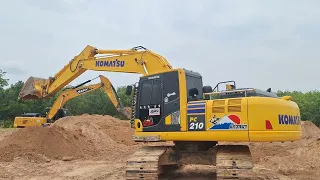 เปิดบ่อใหม่สามเสือโคจรมาเจอกัน sany kobelco komatsu ร่วมด้วยช่วยกัน excavator