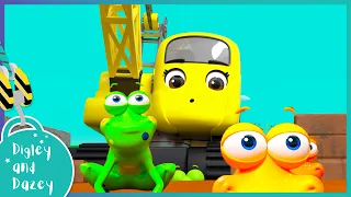 🚧 Digley and Dazey Save the Frogs 🚜 | Digley and Dazey | Kids Construction Truck Cartoons