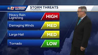 WATCH: Severe storm risk returns Thursday