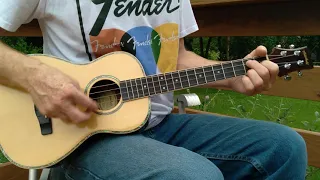 Mitchell Baritone Ukulele. Fast Blues Strum August 2023