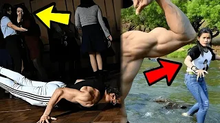 Scaring People with Calisthenics at The Gym and On The Streets (Priceless Reactions) 😂