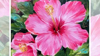Acrylic Painting of a Hibiscus Flower