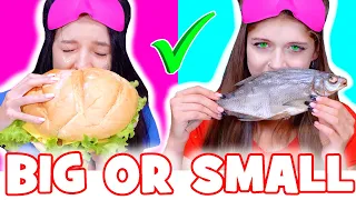 ASMR Yes Or No VS Big Or Small Food Challenge