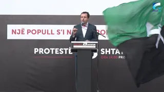 Fjalimi i plotë i Albin Kurtit në protestën e Lëvizjes Vetëvendosje