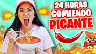 24 HOURS EATING SPICY 😱 CHALLENGE 1 Day Eating by FLAVORS Sandra Cires Art 🔥 Eating Spicy Food