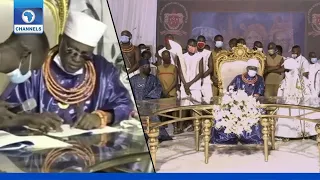 FULL VIDEO: Oba Of Benin Takes Legal Possession Of Bronze Head & Cockerel