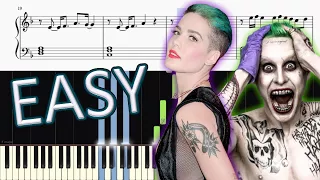 Thirty Seconds To Mars & Halsey - Love Is Madness - EASY Piano Tutorial + SHEETS