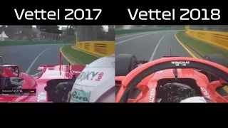 Sebastian Vettel Australia 2017 vs 2018 qualifying laps comparison
